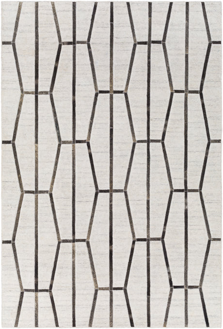 Surya Eloquent Elq-2303 Ivory, Light Gray, Black, Medium Gray Rugs.