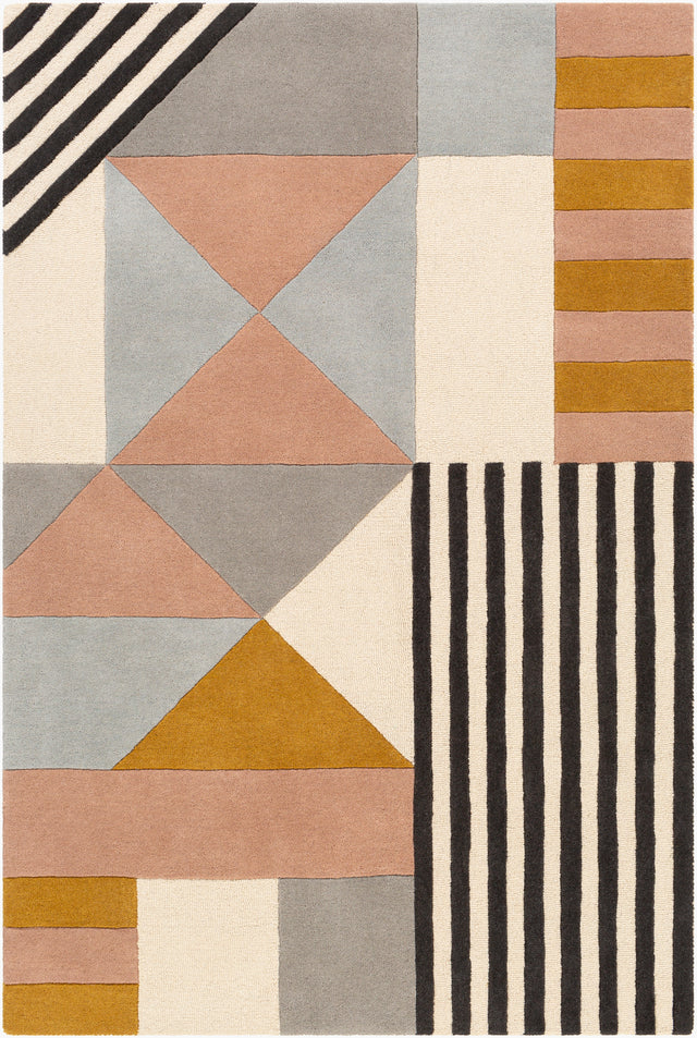 Surya Emma Emm-2302 Cream, Light Gray, Mustard, Camel Rugs.