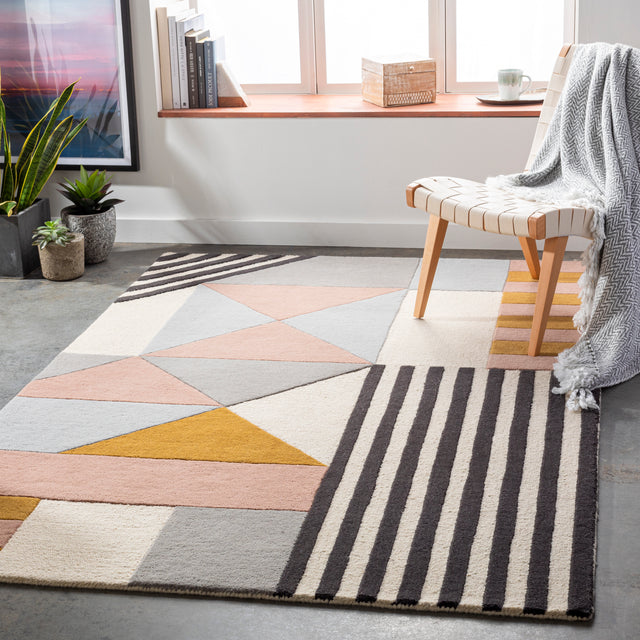 Surya Emma Emm-2302 Cream, Light Gray, Mustard, Camel Rugs.