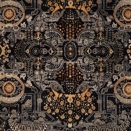 Surya Empress Ems-7000 Black / Gold / Gray / Burnt Orange Rugs.