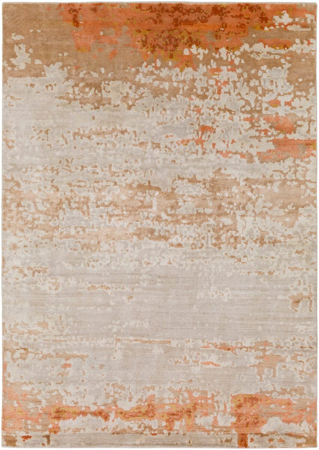 Surya Ephemeral Eph-1001 Burnt Orange, Peach, Wheat Rugs.