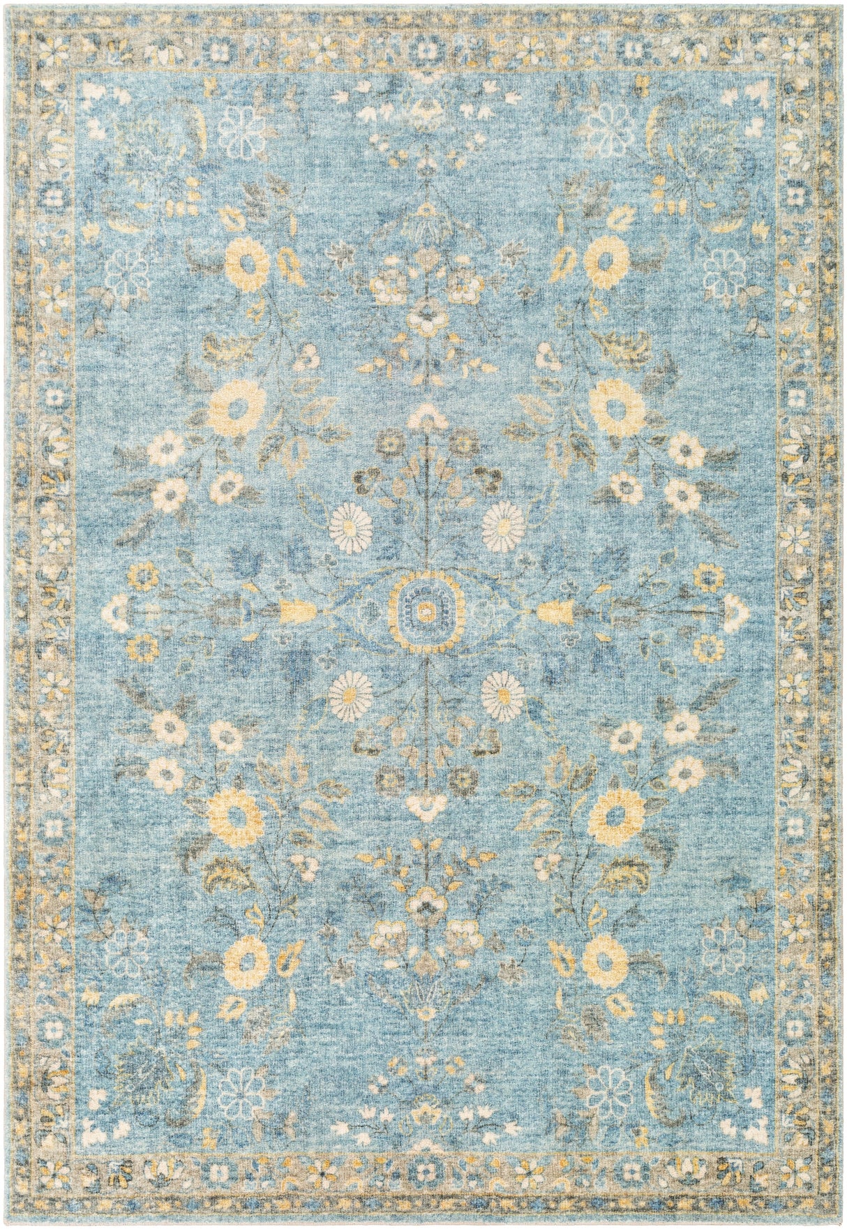Surya Erin Ern-2311 Denim, Sky Blue, Cream, Butter Rugs.