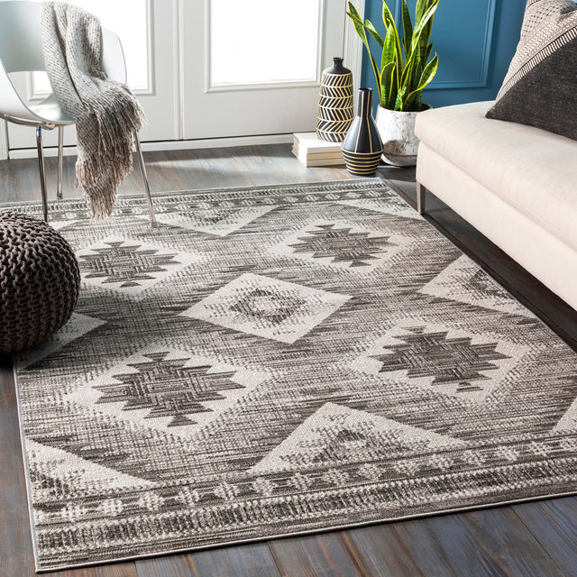Surya Rafetus Ets-2335 Charcoal, Light Gray, Black, White Rugs.