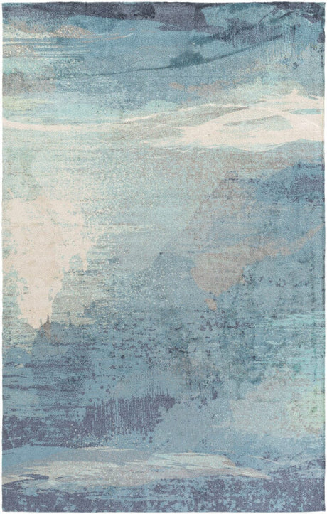 Surya Felicity Fct-8000 Sky Blue, Aqua, Navy, Medium Gray Rugs.