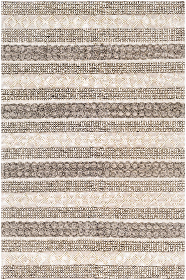 Surya Farmhouse Neutrals Fls-2301 Cream, Ivory, Charcoal, Khaki Rugs.