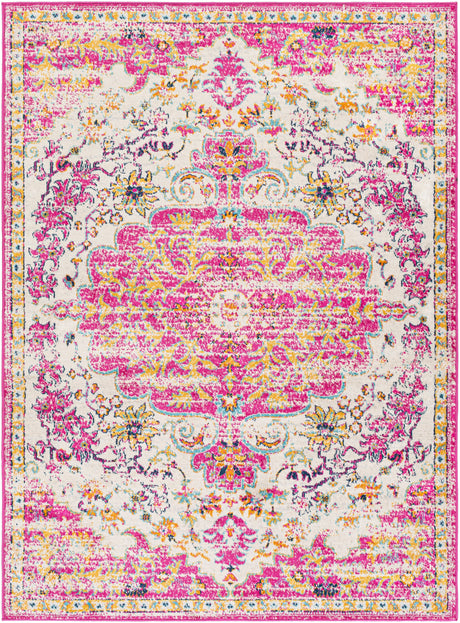 Surya Floransa Fsa-2308 Bright Pink, Beige, Navy, Saffron Rugs.