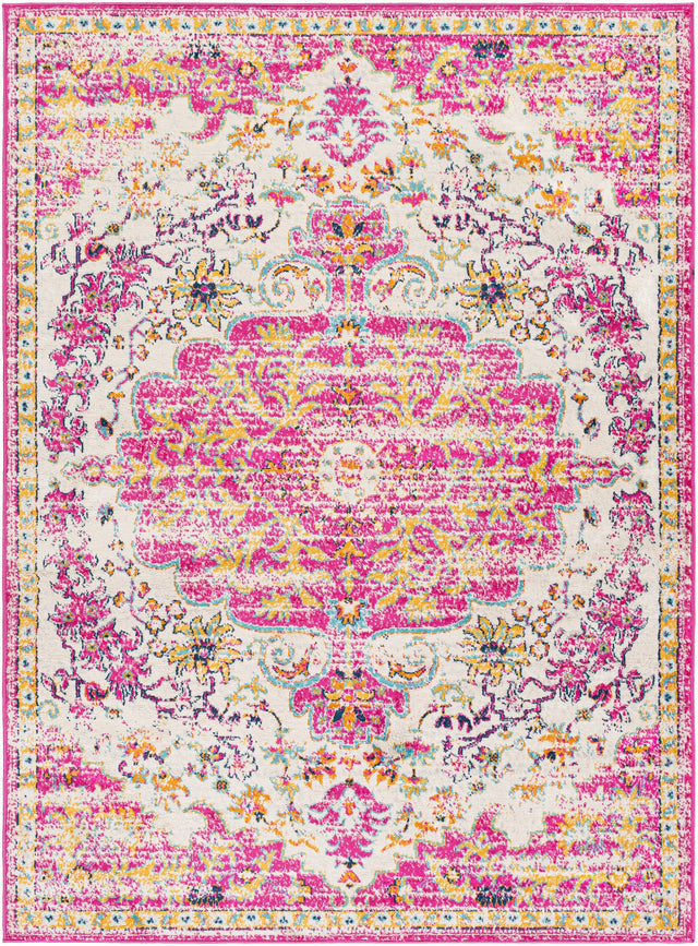 Surya Floransa Fsa-2308 Bright Pink, Beige, Navy, Saffron Rugs.