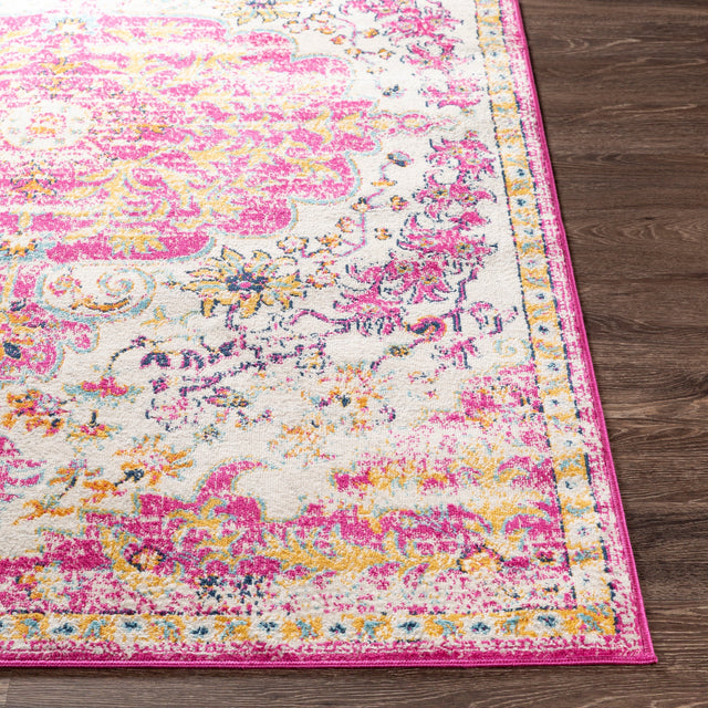 Surya Floransa Fsa-2308 Bright Pink, Beige, Navy, Saffron Rugs.