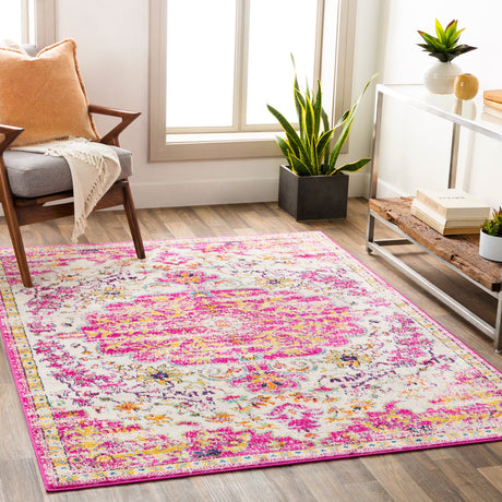 Surya Floransa Fsa-2308 Bright Pink, Beige, Navy, Saffron Rugs.