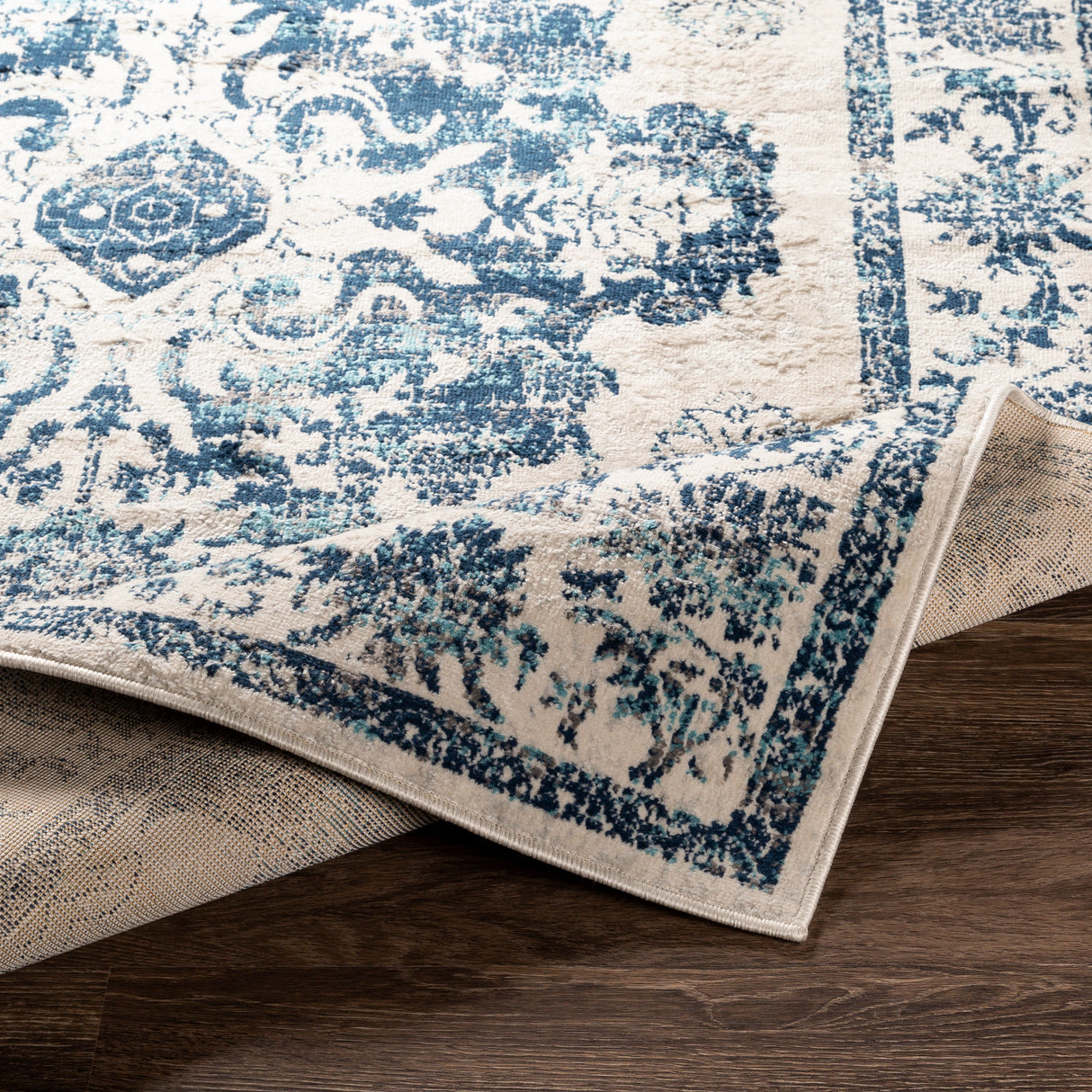 Surya Floransa Fsa-2310 Navy, Beige, Silver Gray, Medium Gray Rugs.