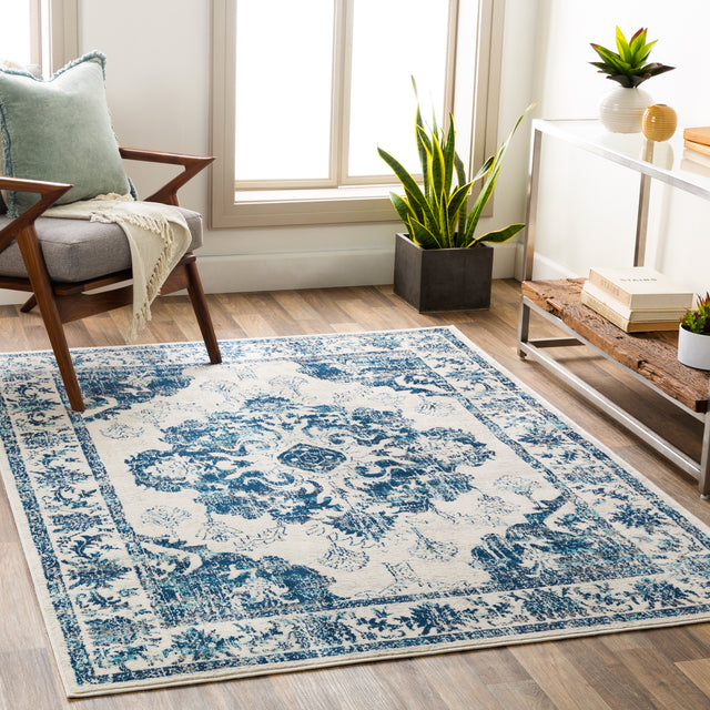Surya Floransa Fsa-2310 Navy, Beige, Silver Gray, Medium Gray Rugs.