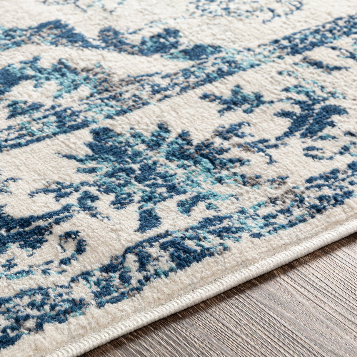 Surya Floransa Fsa-2310 Navy, Beige, Silver Gray, Medium Gray Rugs.