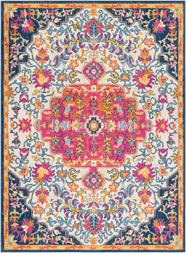 Surya Floransa Fsa-2312 Medium Gray, Beige, Navy, Bright Pink Rugs.