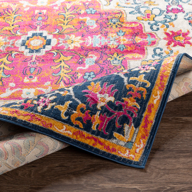 Surya Floransa Fsa-2312 Medium Gray, Beige, Navy, Bright Pink Rugs.