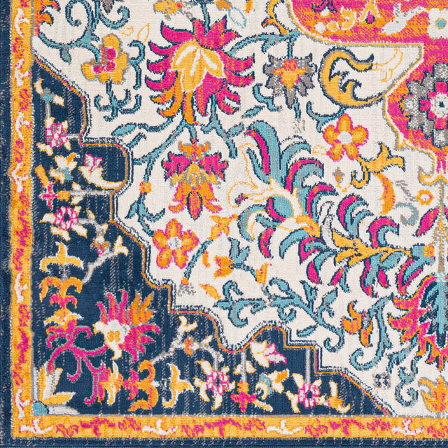 Surya Floransa Fsa-2312 Medium Gray, Beige, Navy, Bright Pink Rugs.