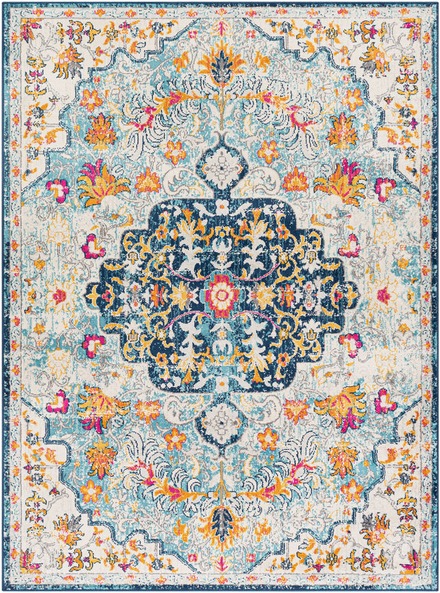 Surya Floransa Fsa-2314 Sky Blue, Navy, Beige, Medium Gray Rugs.