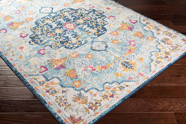 Surya Floransa Fsa-2314 Sky Blue, Navy, Beige, Medium Gray Rugs.