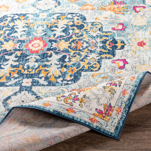 Surya Floransa Fsa-2314 Sky Blue, Navy, Beige, Medium Gray Rugs.