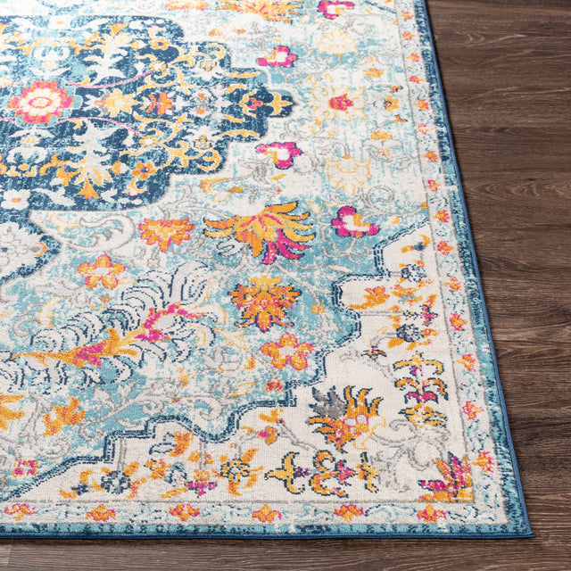 Surya Floransa Fsa-2314 Sky Blue, Navy, Beige, Medium Gray Rugs.