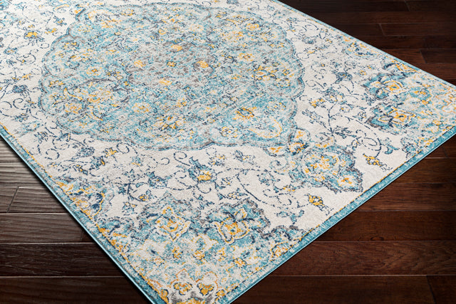 Surya Floransa Fsa-2324 Sky Blue, Beige, Silver Gray, Medium Gray Rugs.