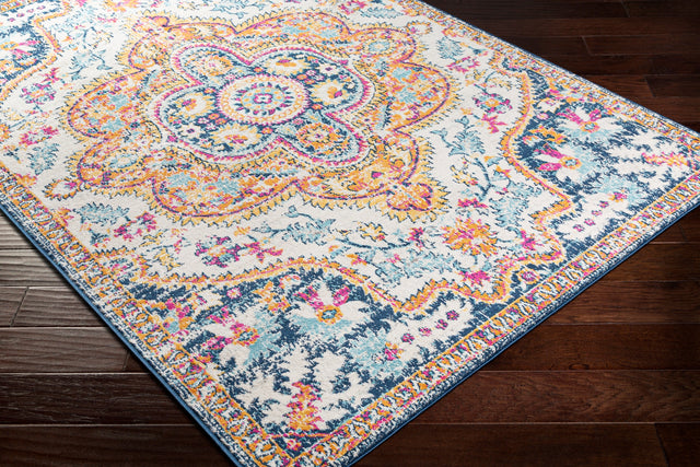 Surya Floransa Fsa-2333 Burnt Orange, Saffron, Navy, Bright Pink Rugs.