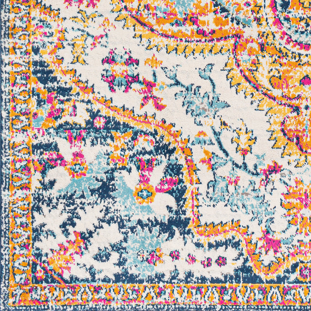 Surya Floransa Fsa-2333 Burnt Orange, Saffron, Navy, Bright Pink Rugs.