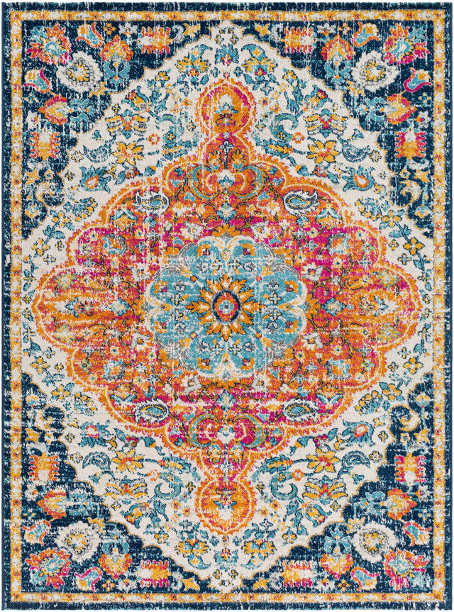 Surya Floransa Fsa-2347 Bright Pink, Bright Orange, Bright Yellow, Dark Blue Rugs.