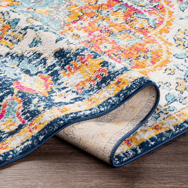 Surya Floransa Fsa-2347 Bright Pink, Bright Orange, Bright Yellow, Dark Blue Rugs.