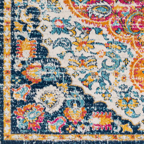 Surya Floransa Fsa-2347 Bright Pink, Bright Orange, Bright Yellow, Dark Blue Rugs.