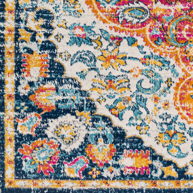Surya Floransa Fsa-2347 Bright Pink, Bright Orange, Bright Yellow, Dark Blue Rugs.