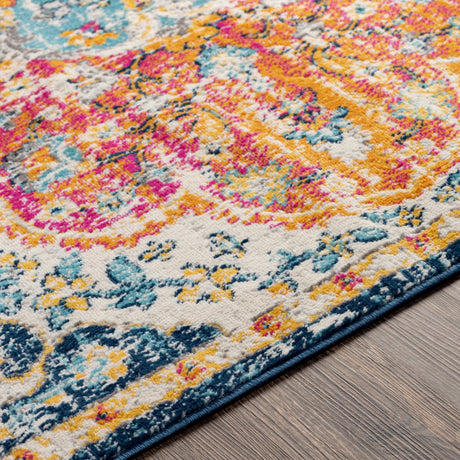 Surya Floransa Fsa-2347 Bright Pink, Bright Orange, Bright Yellow, Dark Blue Rugs.
