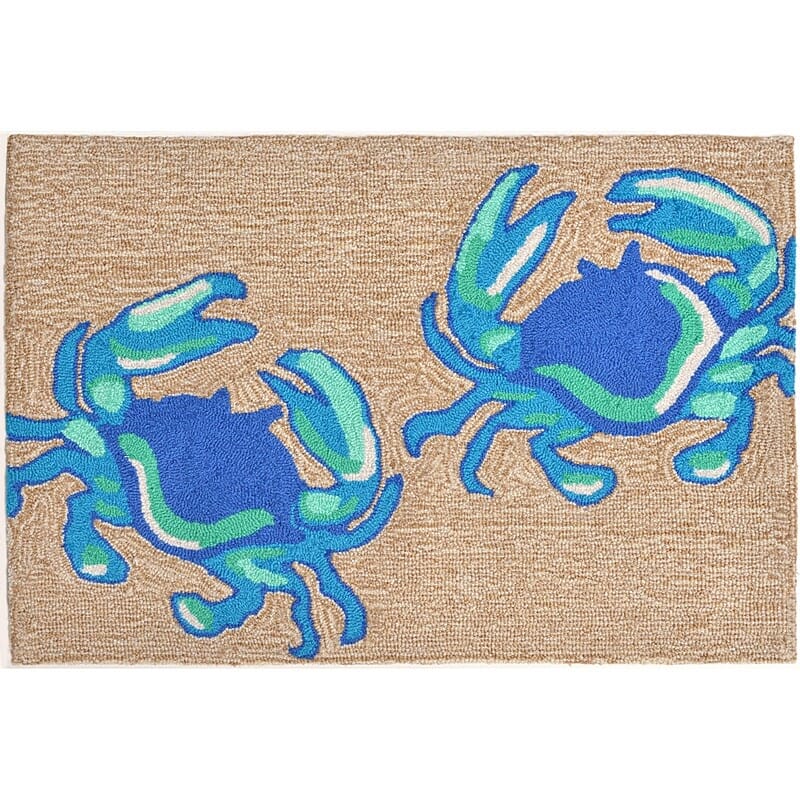 Liora Manne Frontporch Crabs 1404/03 Blue Coastal Area Rug