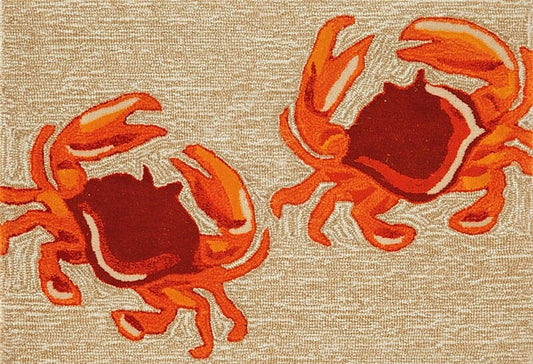 Liora Manne Frontporch Crabs 1404/12 Natural Coastal Area Rug