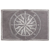 Liora Manne Frontporch Compass 1447/47 Grey, White Coastal Area Rug