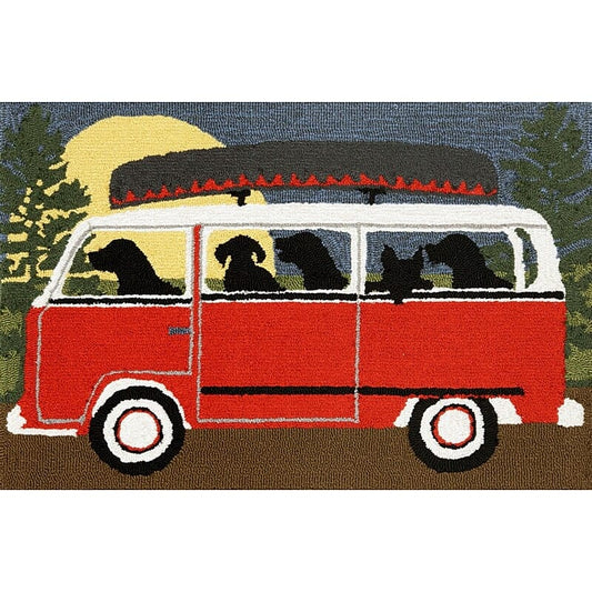 Liora Manne Frontporch Camping Trip 1474/24 Red Novelty Area Rug