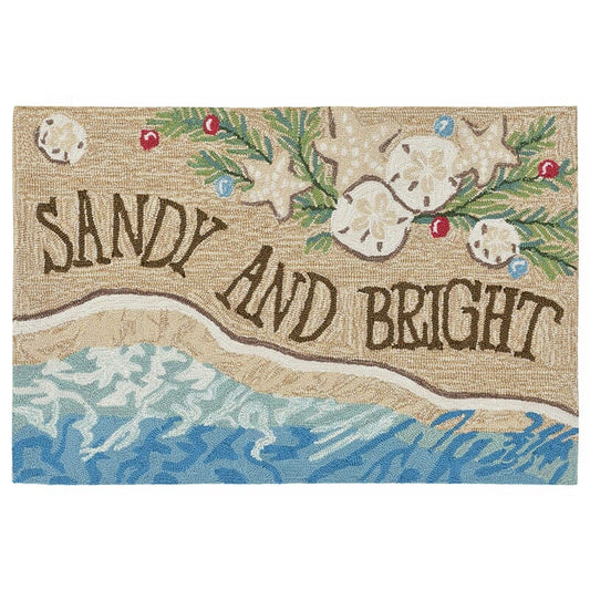 Liora Manne Frontporch Sandy And Bright 2422/12 White, Blue, Green, Ivory, Red Coastal Area Rug