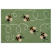 Liora Manne Frontporch Buzzy Bees 4437/06 Green Novelty Area Rug