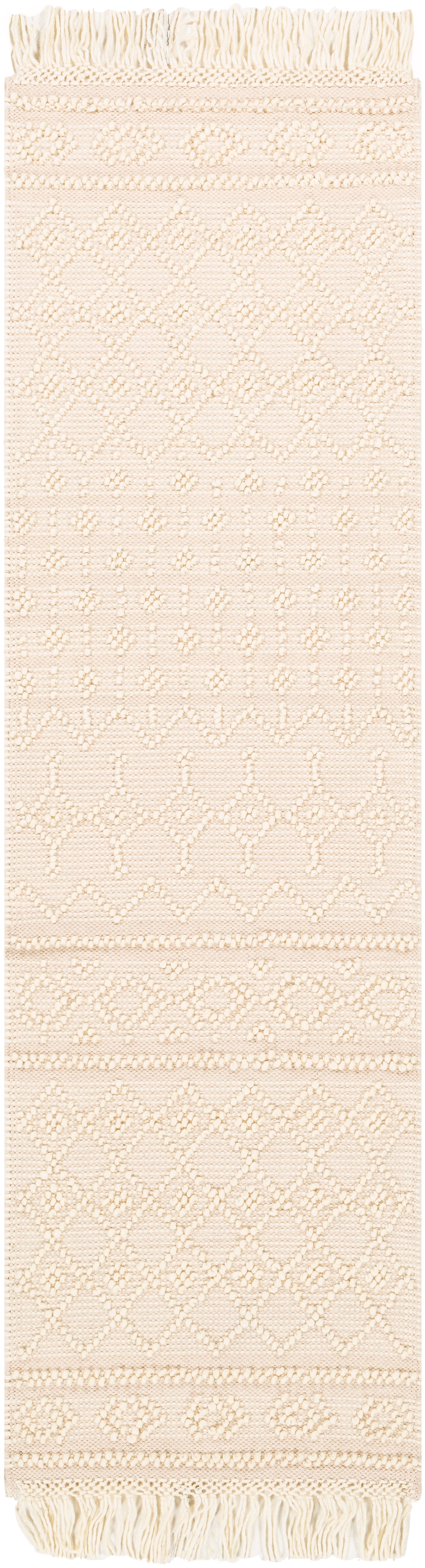 Surya Farmhouse Tassels Fts-2305 White, Beige Rugs.
