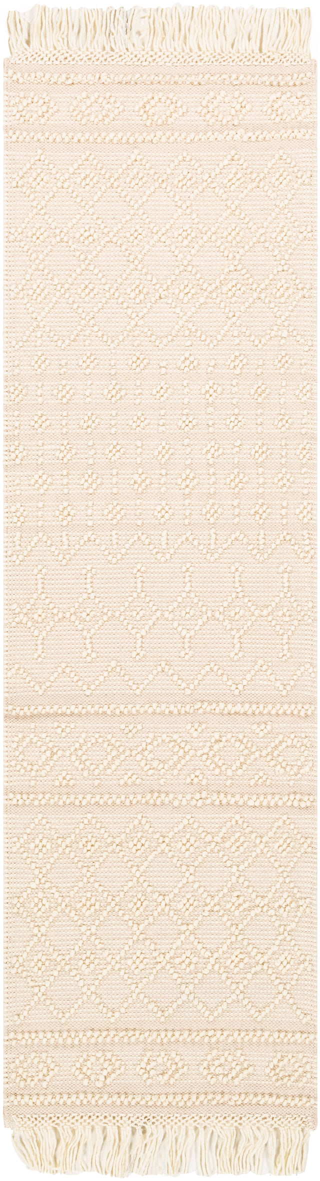 Surya Farmhouse Tassels Fts-2305 White, Beige Rugs.