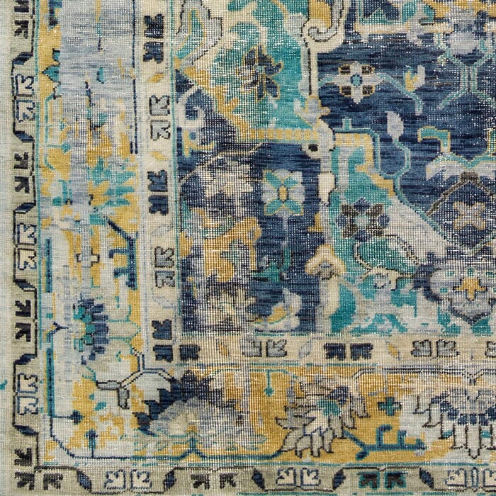 Surya Festival Fvl-1001 Navy, Teal, Wheat, Taupe, White Rugs.