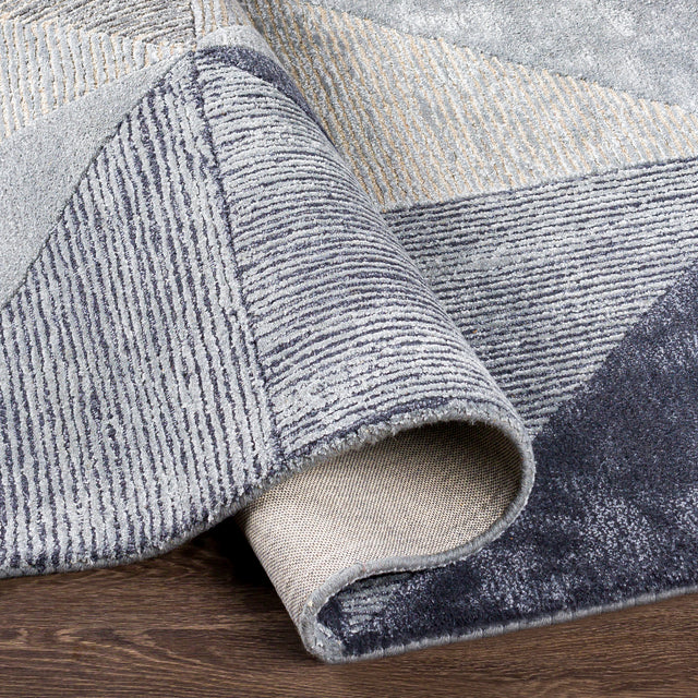 Surya Glasgow Gls-2300 Light Gray, Medium Gray, Navy, Pale Blue Rugs.