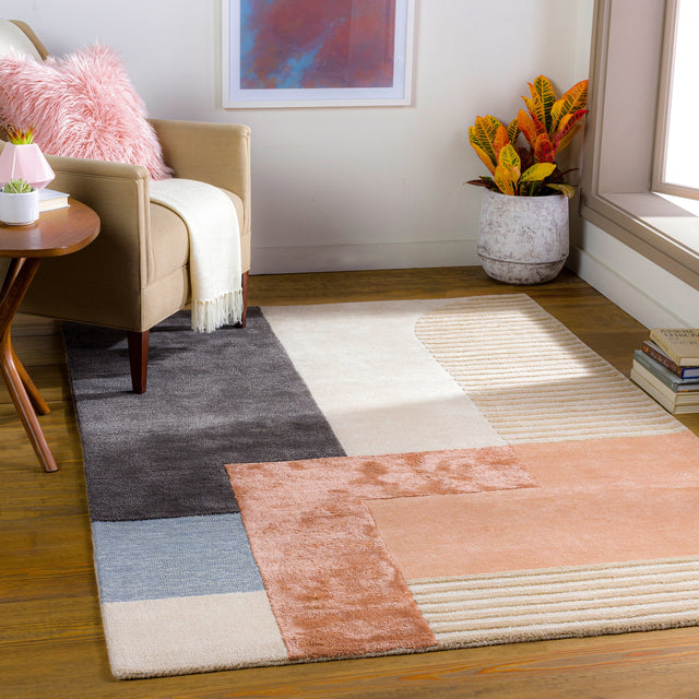 Surya Glasgow Gls-2306 Beige, Rose, Charcoal, Denim Rugs.