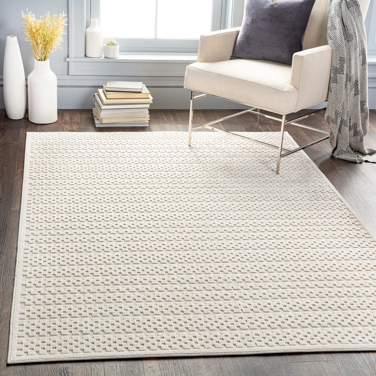 Surya Greenwich Gwc-2301 Cream, Medium Gray Rugs.