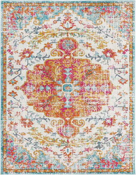 Surya Harput Hap-1067 Beige, Saffron, Light Gray, Teal Rugs.