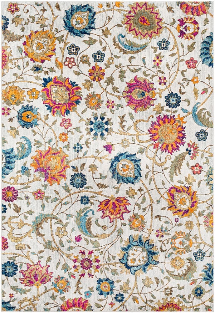 Surya Harput Hap-1074 Saffron, Teal, Light Gray, Beige Rugs.