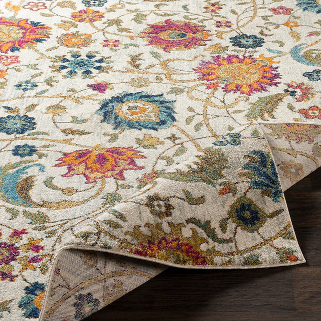 Surya Harput Hap-1074 Saffron, Teal, Light Gray, Beige Rugs.