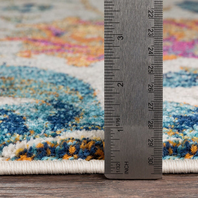 Surya Harput Hap-1074 Saffron, Teal, Light Gray, Beige Rugs.