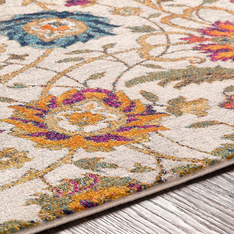 Surya Harput Hap-1074 Saffron, Teal, Light Gray, Beige Rugs.