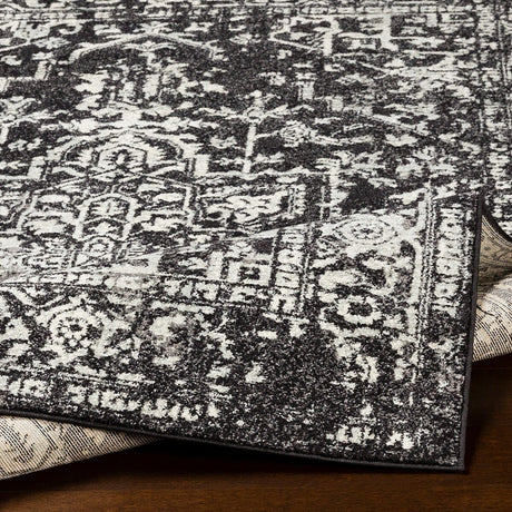 Surya Harput Hap-1087 Black, Charcoal, Light Gray, White Rugs.