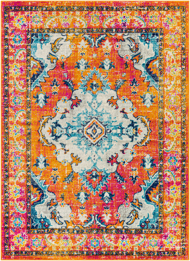 Surya Harput Hap-1118 Dark Blue, Sky Blue, Bright Orange, Bright Pink Rugs.